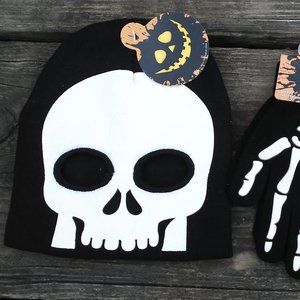 Hat and Gloves Skull with Glow in the Dark